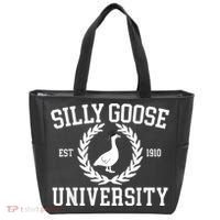 Silly Goose University Silly Goose Funny Meme School Bird Tote Bag thumb 0