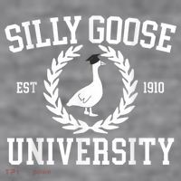 Silly Goose University Silly Goose Funny Meme School Bird Women's Racerback Cropped Tank thumb 2