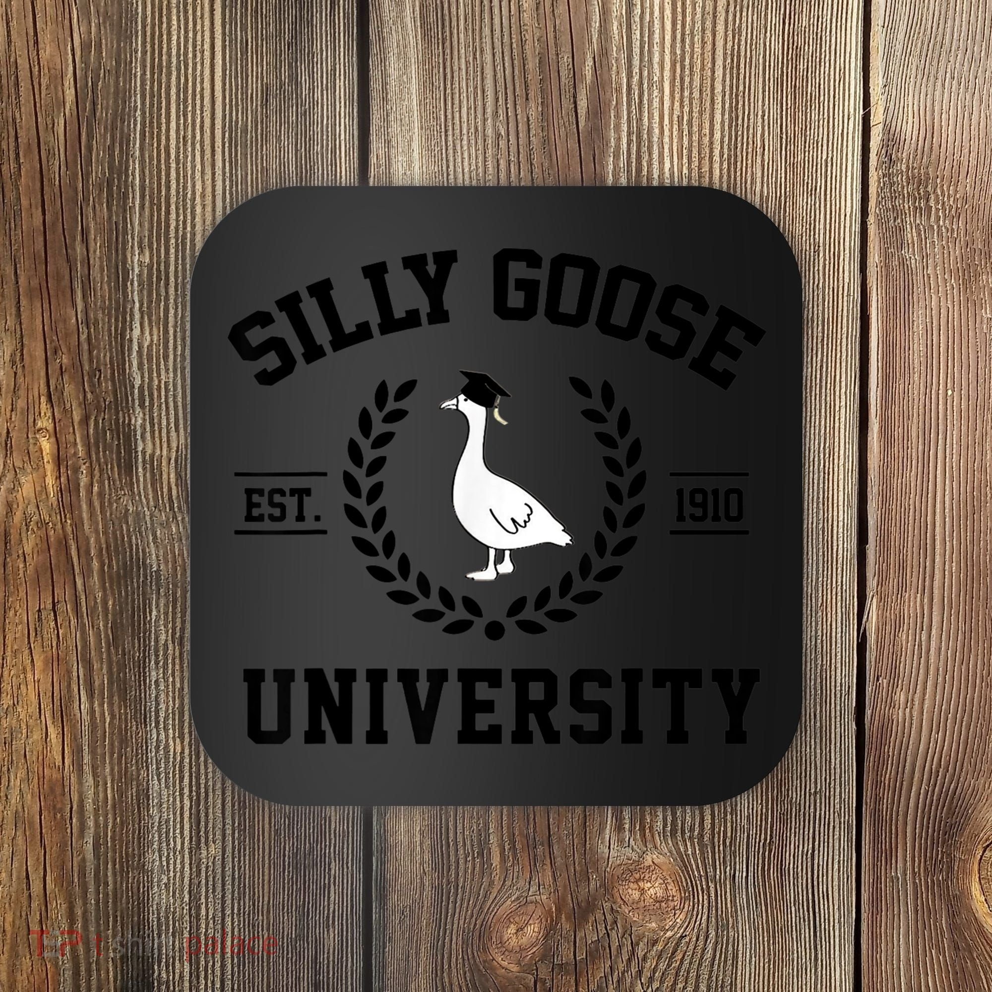 Silly Goose University Silly Goose Funny Meme School Bird Coaster
