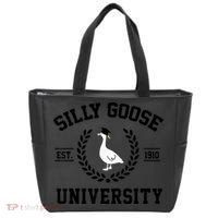 Silly Goose University Silly Goose Funny Meme School Bird Tote Bag thumb 0
