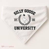 Silly Goose University Silly Goose Funny Meme School Bird USA-Made Doggie Bandana thumb 0