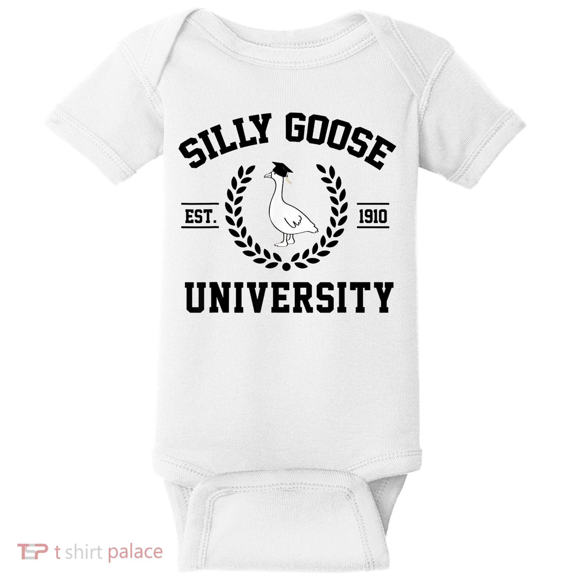 Silly Goose University Silly Goose Funny Meme School Bird Baby Bodysuit