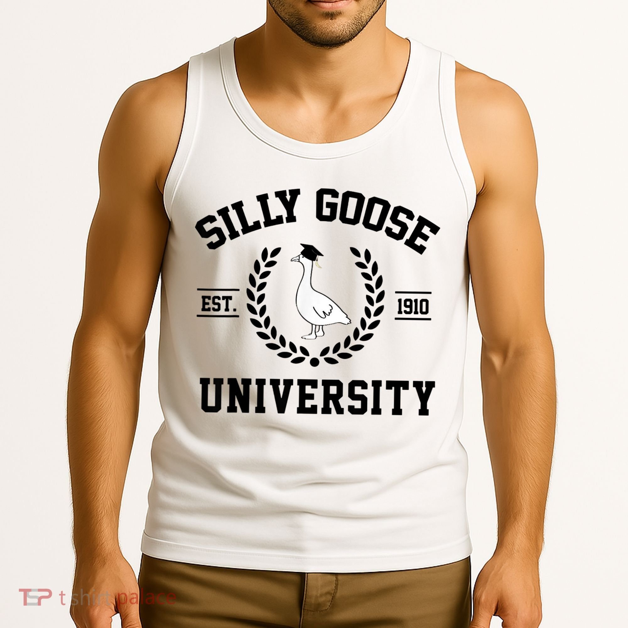 Silly Goose University Silly Goose Funny Meme School Bird Tank Top