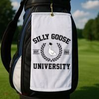 Silly Goose University Silly Goose Funny Meme School Bird Golf Towel thumb 2