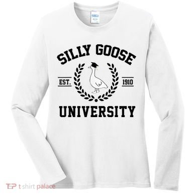 Silly Goose University Silly Goose Funny Meme School Bird Women's Long Sleeve Shirt