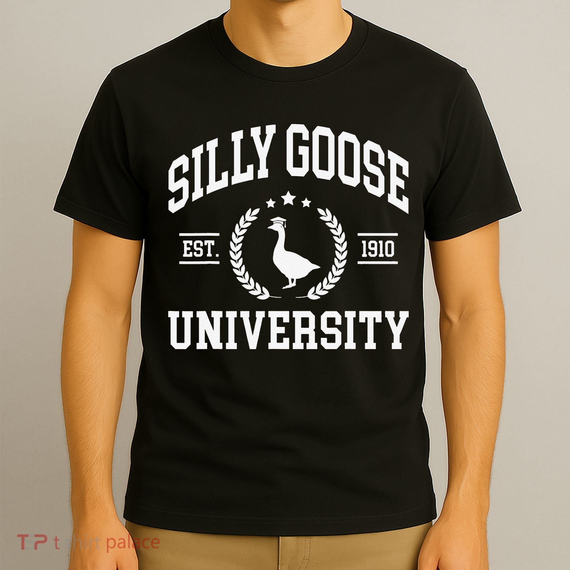 Silly Goose University Funny Goose On The Loose Funny Saying T-Shirt