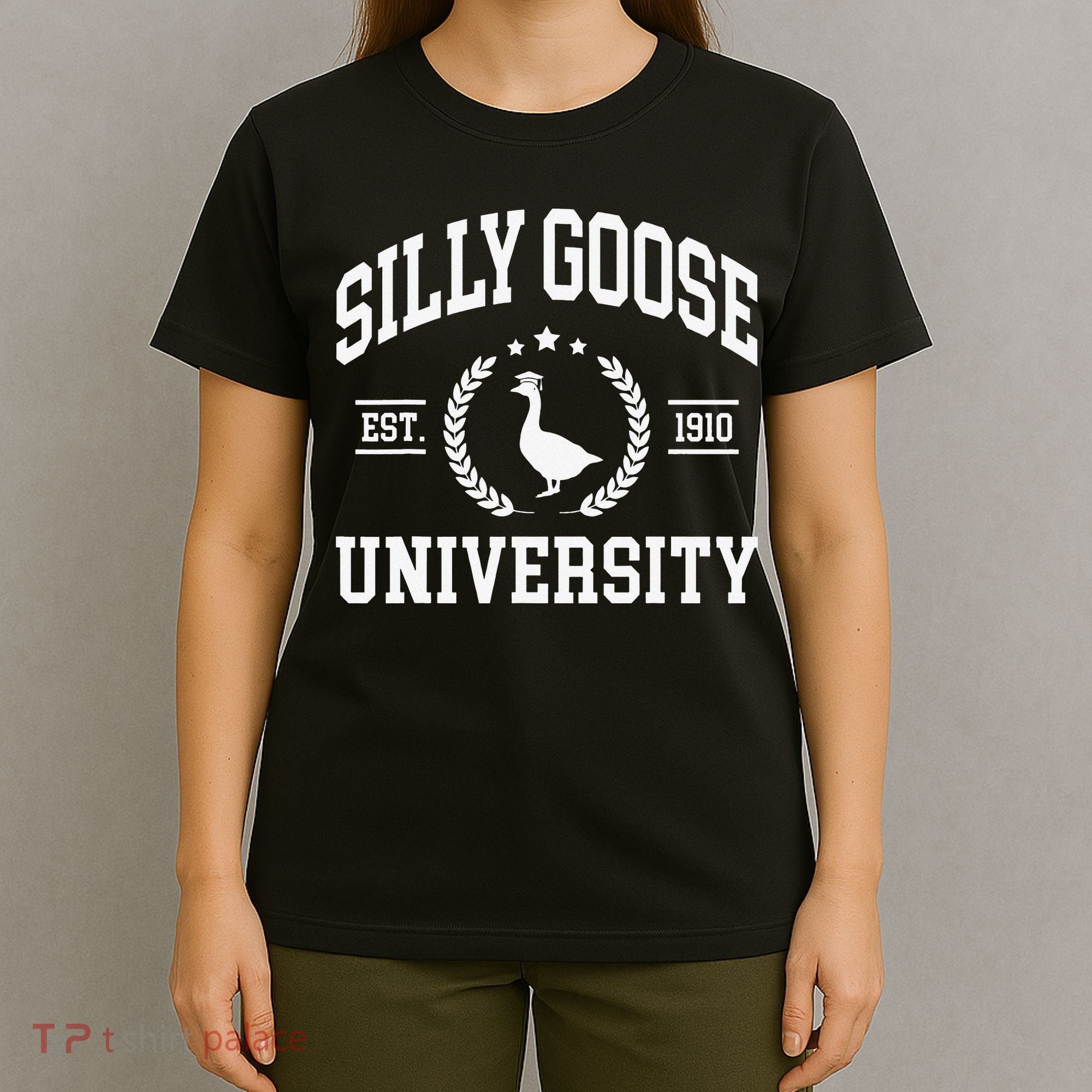 Silly Goose University Funny Goose On The Loose Funny Saying T-Shirt