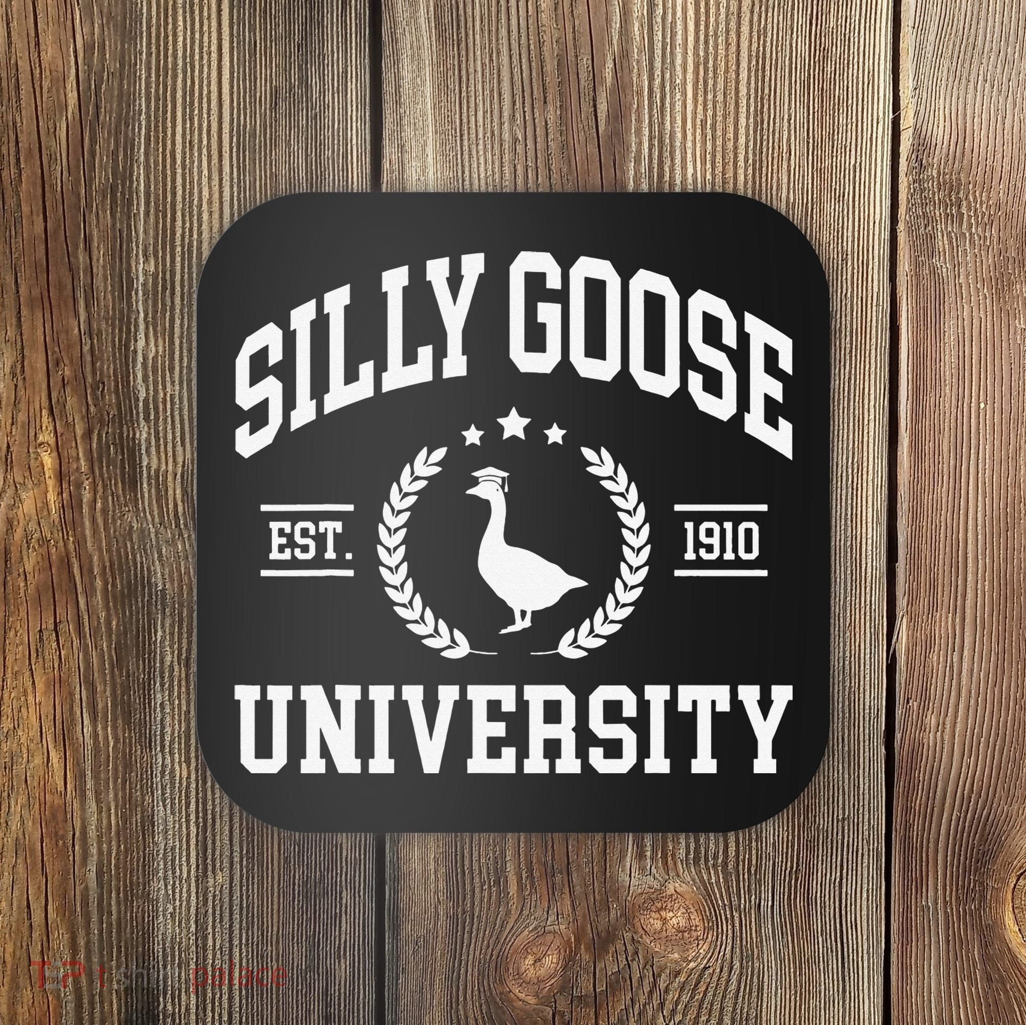 Silly Goose University Funny Goose On The Loose Funny Saying Coaster