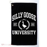 Silly Goose University Funny Goose On The Loose Funny Saying Golf Towel thumb 0