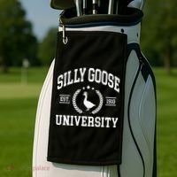 Silly Goose University Funny Goose On The Loose Funny Saying Golf Towel thumb 2