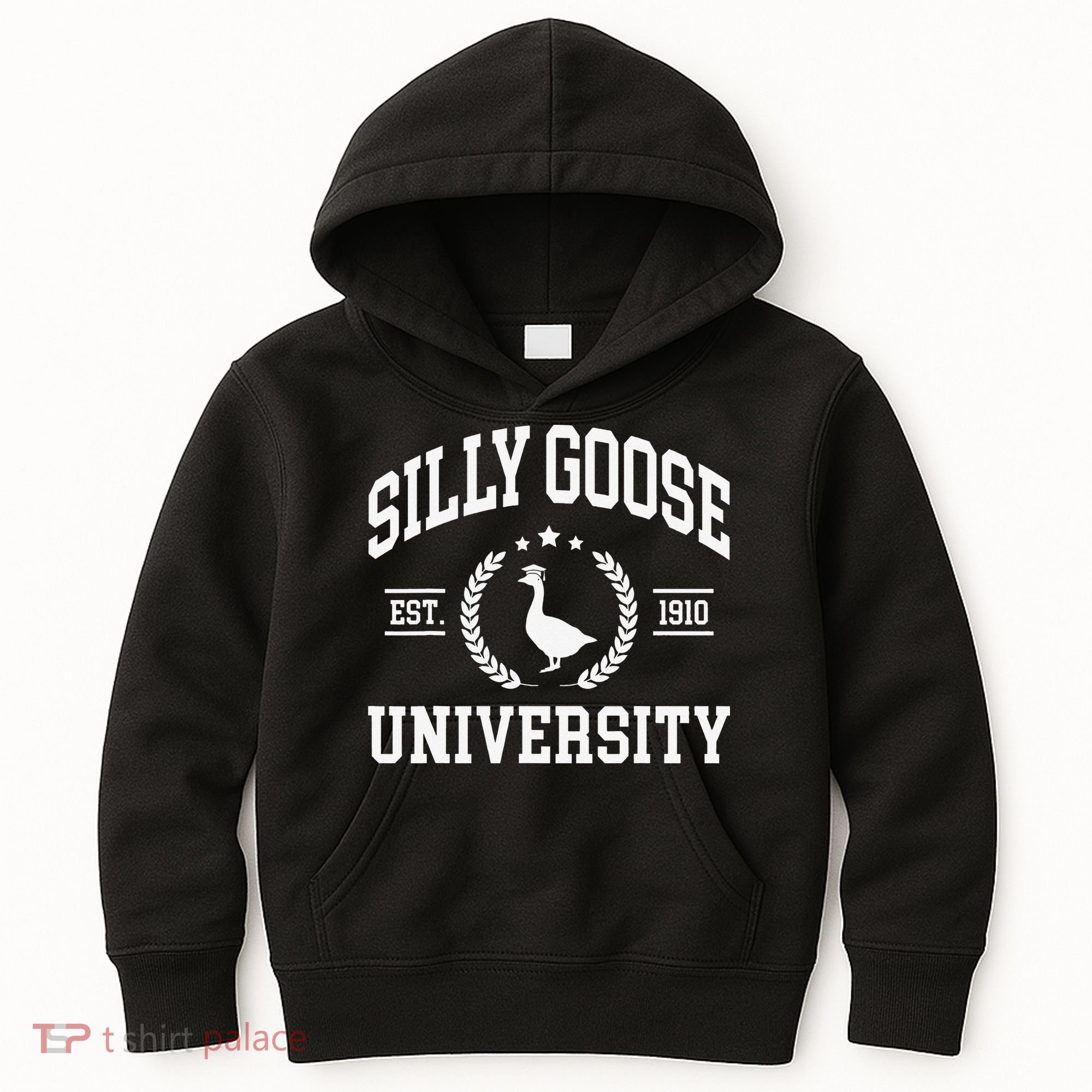 Silly Goose University Funny Goose On The Loose Funny Saying Kids Hoodie