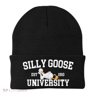 Silly Goose University Silly Goose Funny Meme School Bird Beanie