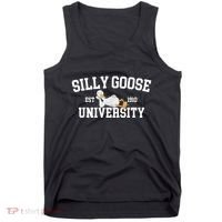 Silly Goose University Silly Goose Funny Meme School Bird Tank Top thumb 0