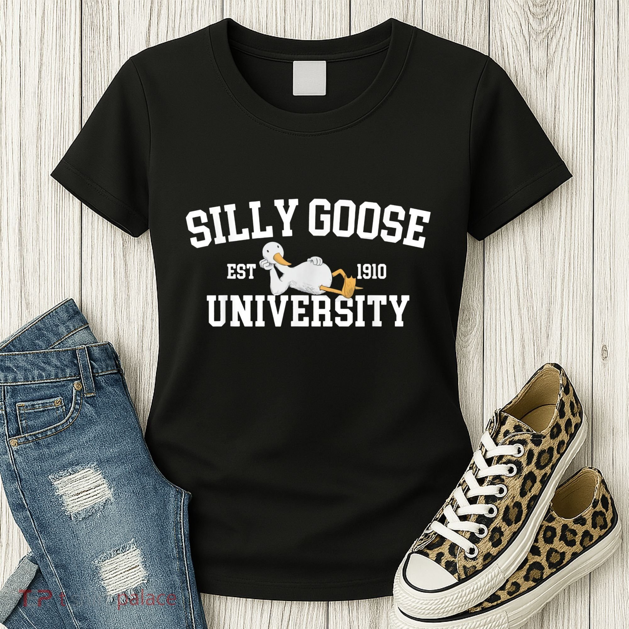 Silly Goose University Silly Goose Funny Meme School Bird Women's T-Shirt