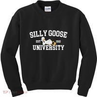 Silly Goose University Silly Goose Funny Meme School Bird Kids Sweatshirt thumb 0