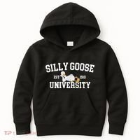 Silly Goose University Silly Goose Funny Meme School Bird Kids Hoodie thumb 0