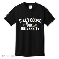 Silly Goose University Silly Goose Funny Meme School Bird Kids T-Shirt thumb 0