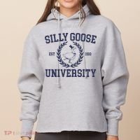 Silly Goose University Funny Silly Goose Meme Bird Lover Ladies Heavyweight Boxy Pullover Hoodie thumb 0