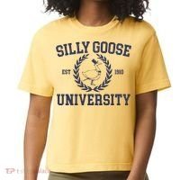 Silly Goose University Funny Silly Goose Meme Bird Lover Comfort Colors Boxy T-Shirt thumb 0