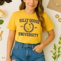 Silly Goose University Funny Silly Goose Meme Bird Lover Comfort Colors Boxy T-Shirt thumb 2