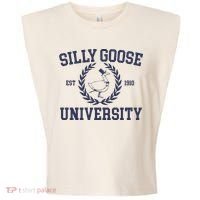 Silly Goose University Funny Silly Goose Meme Bird Lover Garment-Dyed Women's Muscle Tee thumb 0
