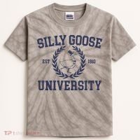 Silly Goose University Funny Silly Goose Meme Bird Lover Kids Tie-Dye T-Shirt thumb 0