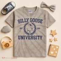 Silly Goose University Funny Silly Goose Meme Bird Lover Kids Tie-Dye T-Shirt thumb 2