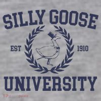Silly Goose University Funny Silly Goose Meme Bird Lover Infant Fleece One Piece thumb 2