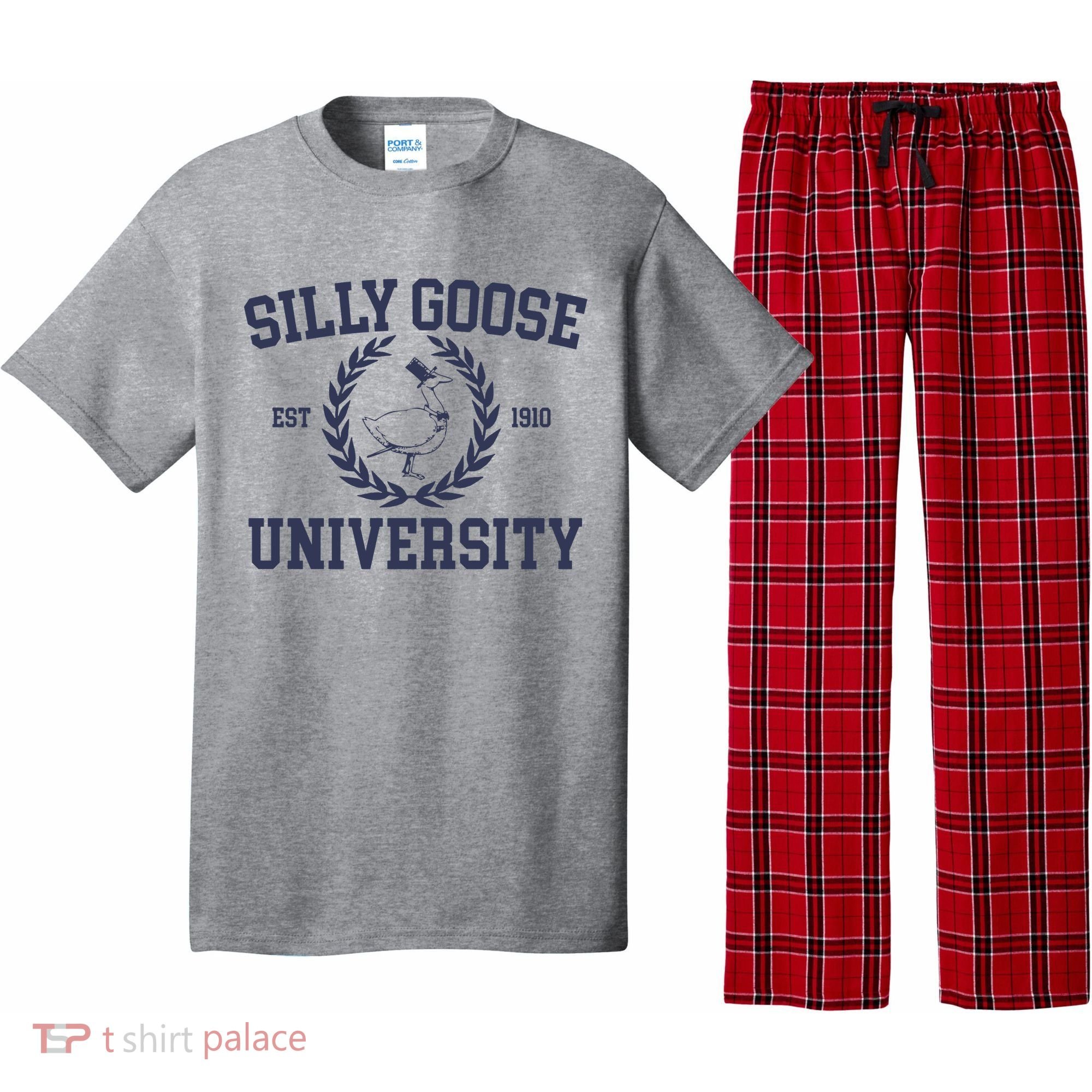 Silly Goose University Funny Silly Goose Meme Bird Lover Pajama Set