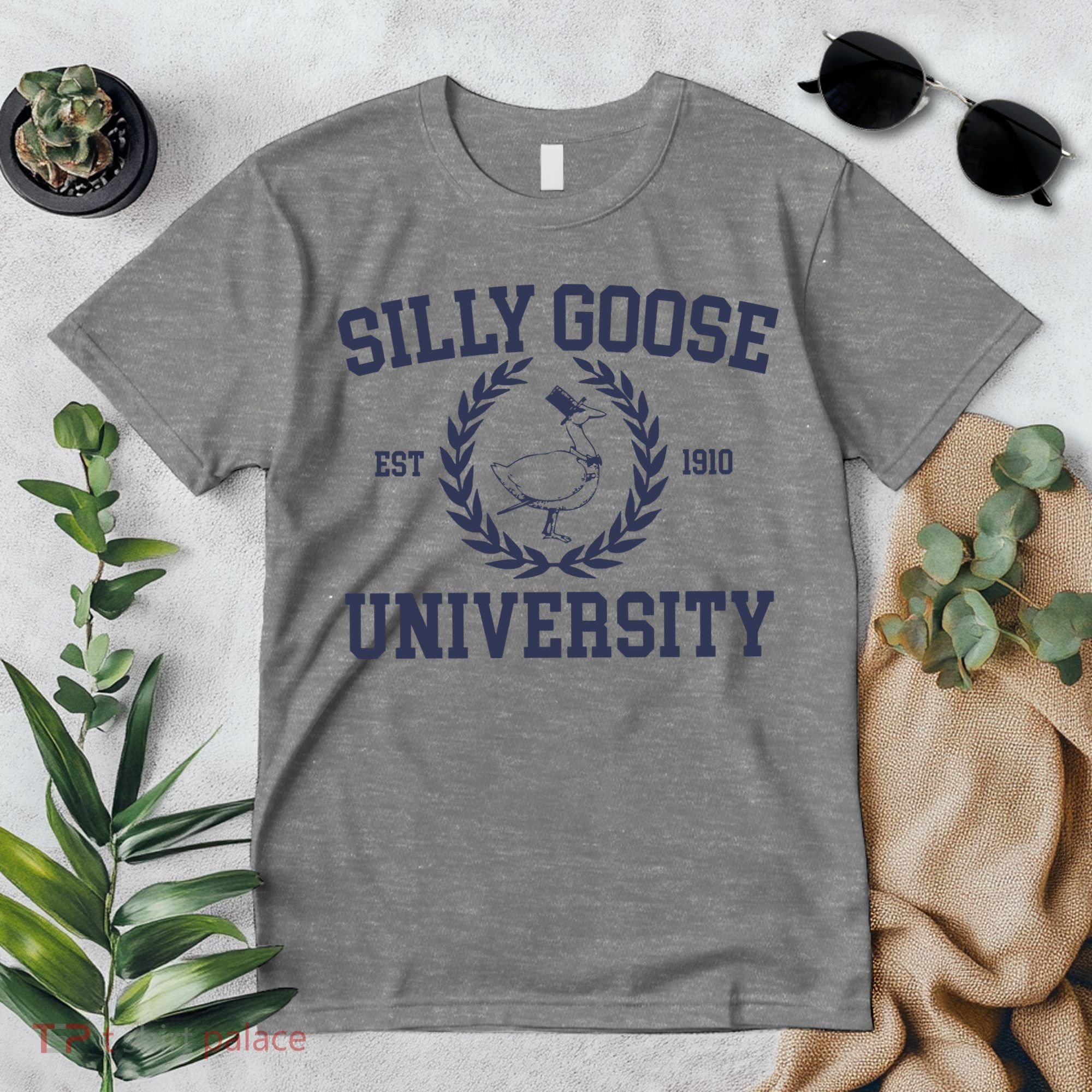 Silly Goose University Funny Silly Goose Meme Bird Lover Premium T-Shirt