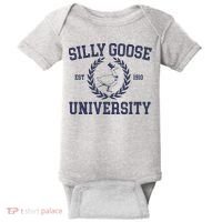 Silly Goose University Funny Silly Goose Meme Bird Lover Baby Bodysuit thumb 0