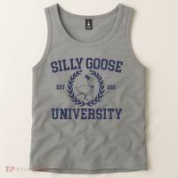 Silly Goose University Funny Silly Goose Meme Bird Lover Tank Top thumb 2