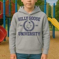 Silly Goose University Funny Silly Goose Meme Bird Lover Kids Hoodie thumb 2