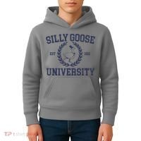 Silly Goose University Funny Silly Goose Meme Bird Lover Kids Hoodie thumb 4