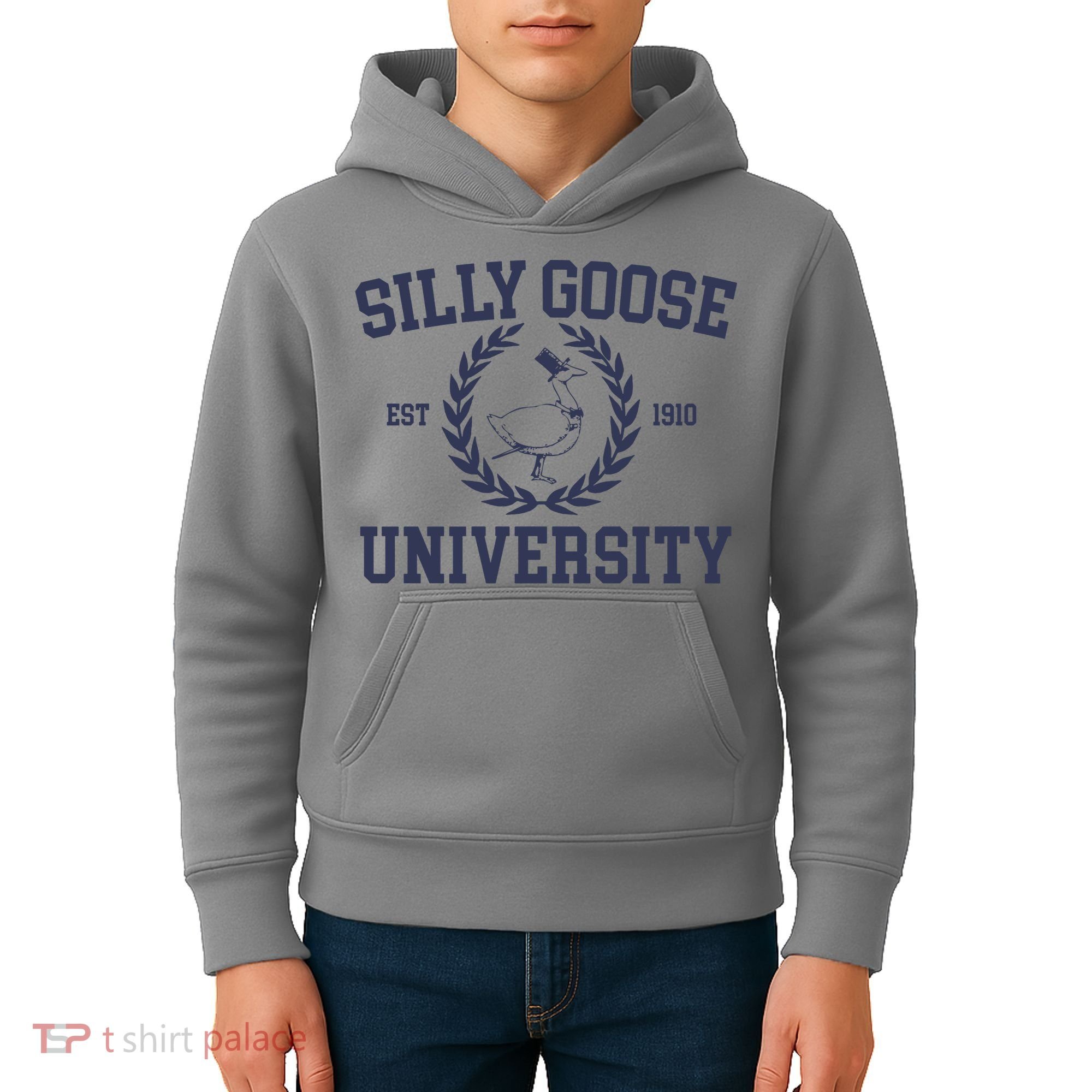 Silly Goose University Funny Silly Goose Meme Bird Lover Kids Hoodie