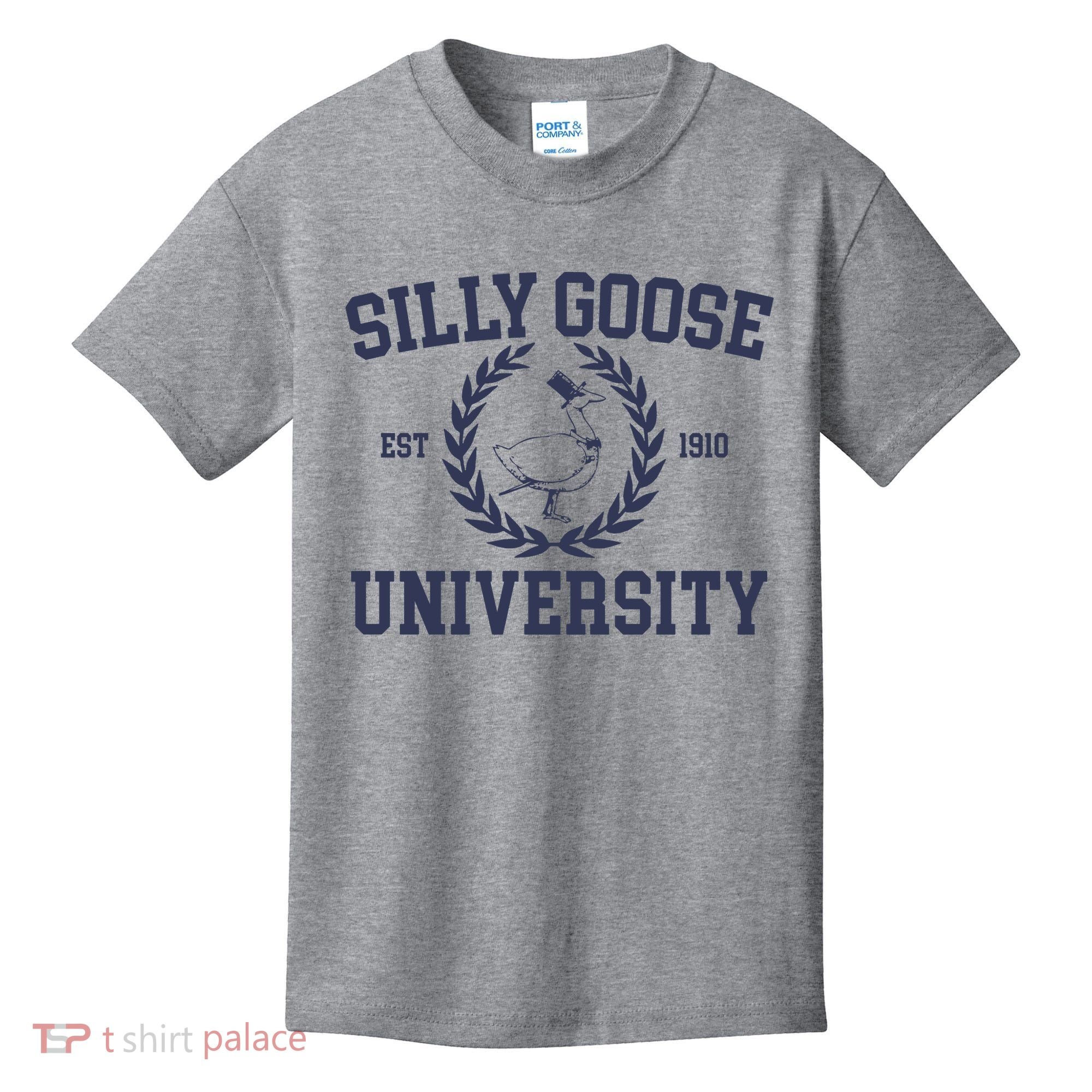 Silly Goose University Funny Silly Goose Meme Bird Lover Kids T-Shirt