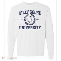 Silly Goose University Funny Silly Goose Meme Bird Lover Comfort Colors Heavyweight Long Sleeve T-Shirt thumb 0