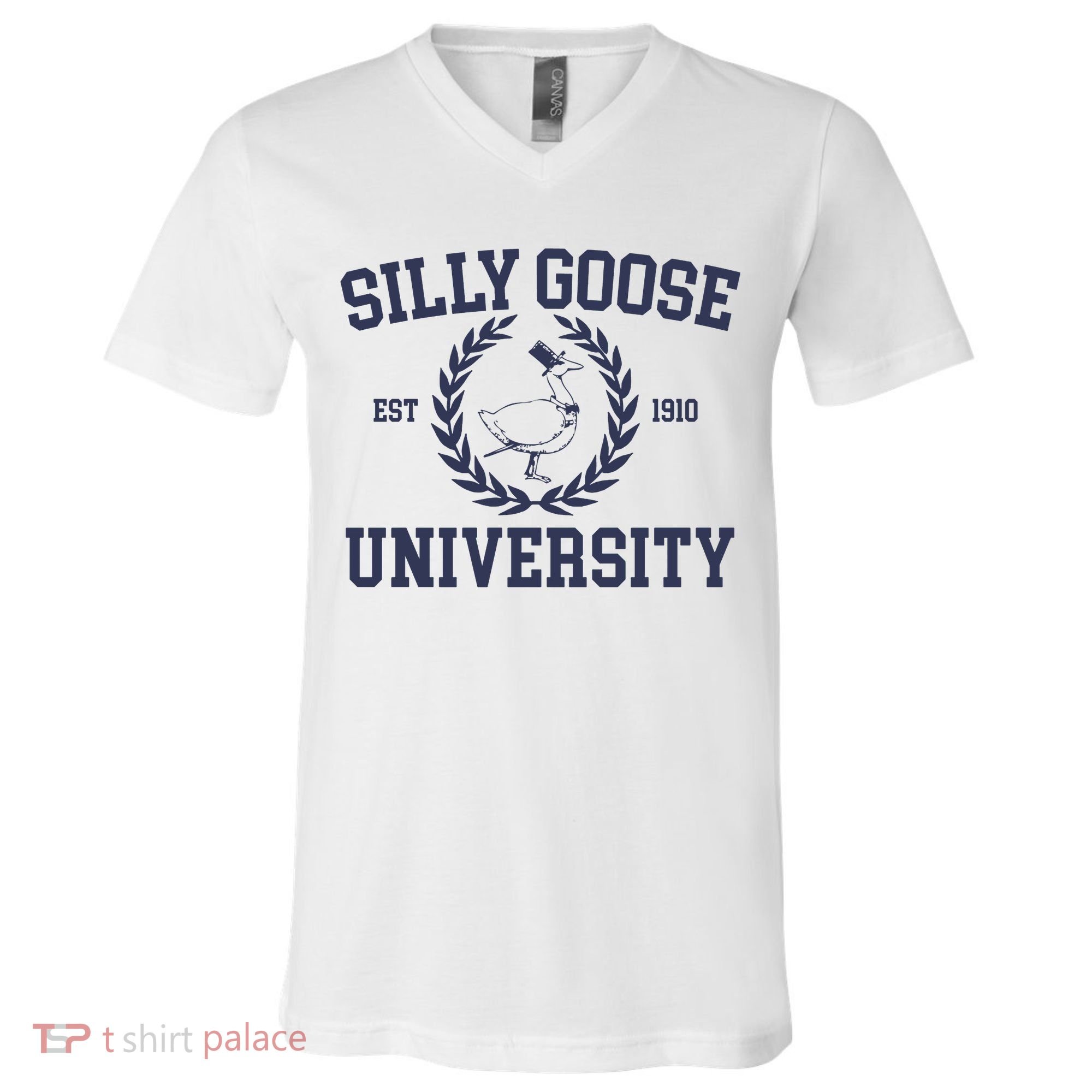 Silly Goose University Funny Silly Goose Meme Bird Lover V-Neck T-Shirt