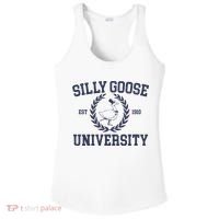 Silly Goose University Funny Silly Goose Meme Bird Lover Ladies PosiCharge Competitor Racerback Tank thumb 0