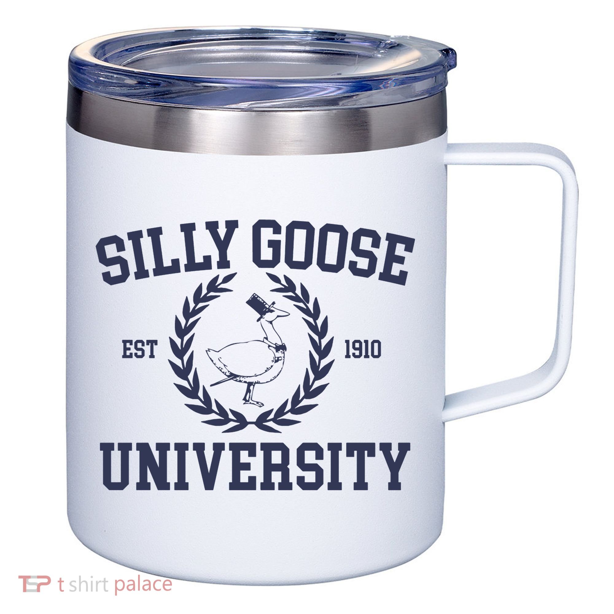 Silly Goose University Funny Silly Goose Meme Bird Lover 12oz Stainless Steel Coffee Mug