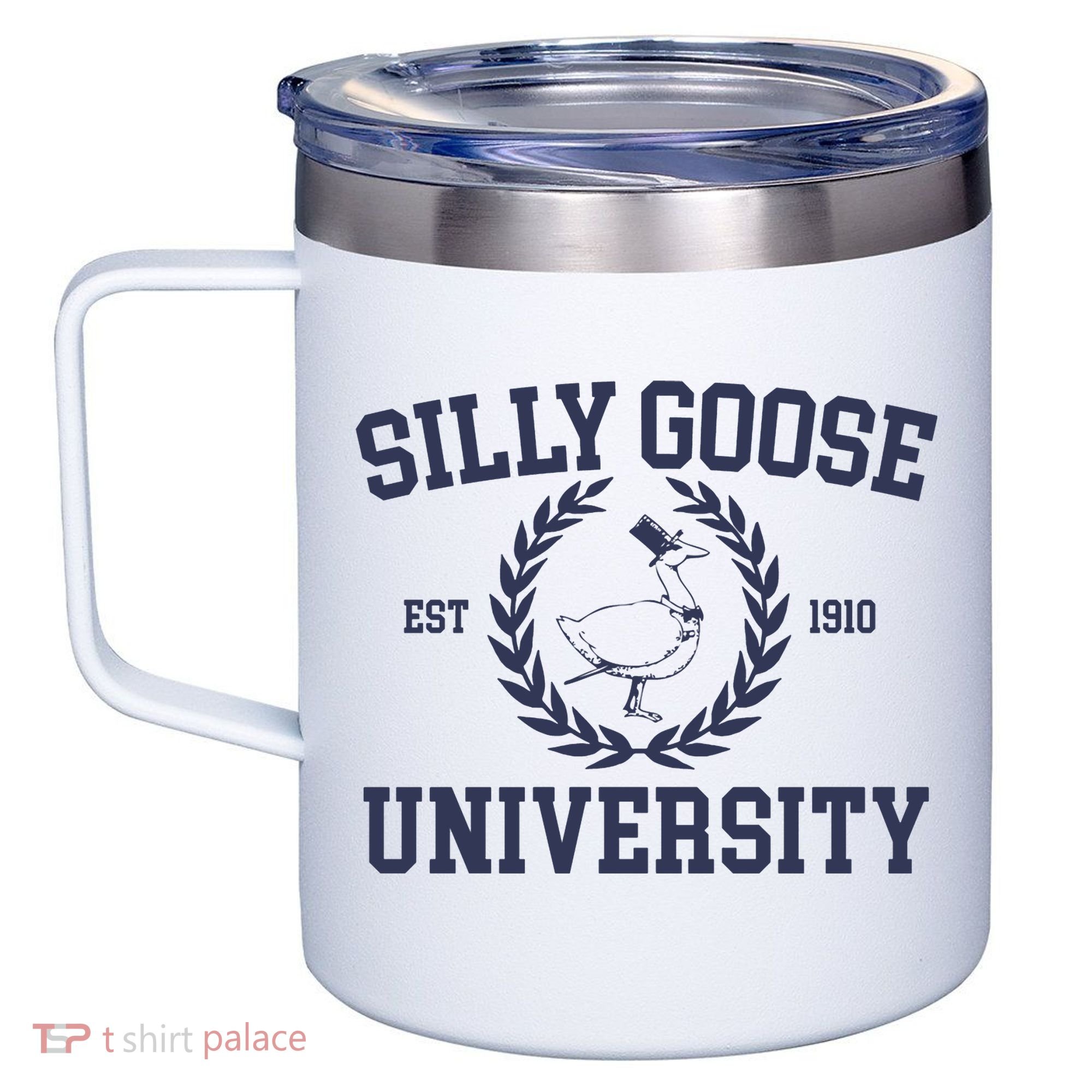 Silly Goose University Funny Silly Goose Meme Bird Lover 12oz Stainless Steel Coffee Mug