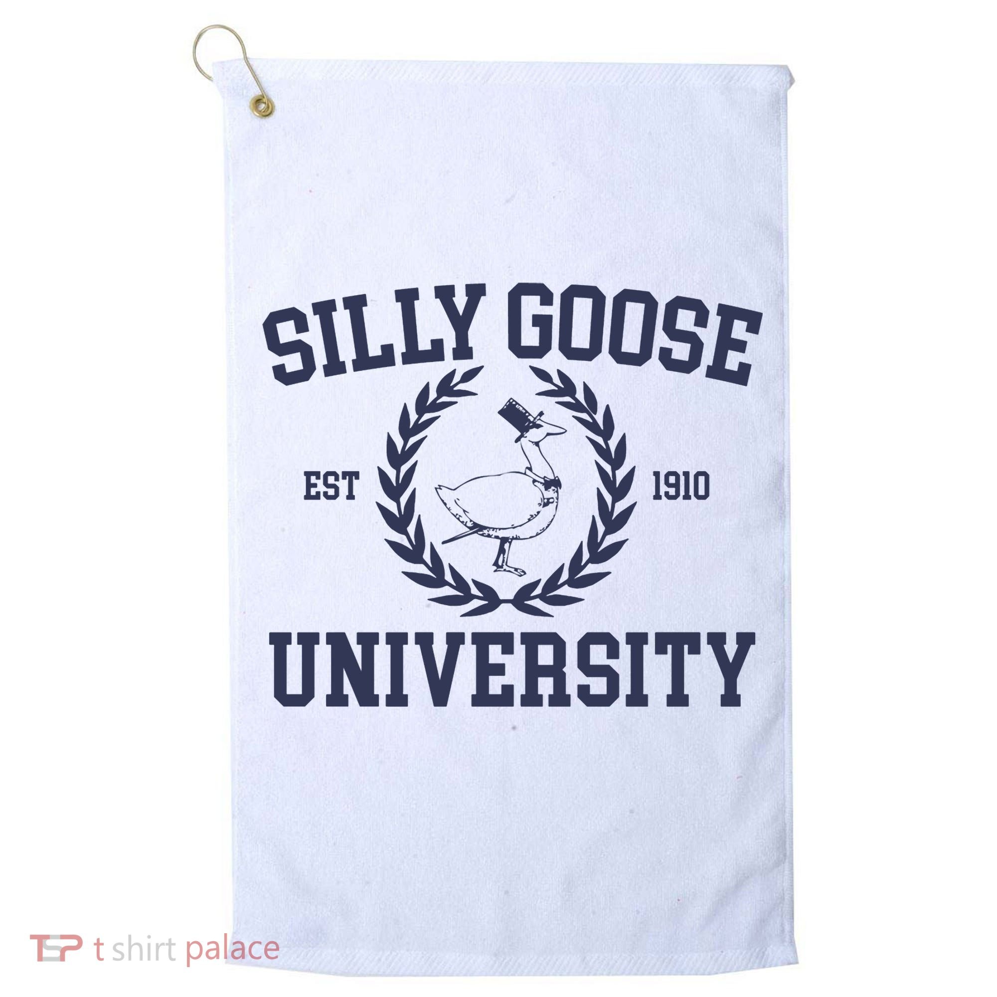 Silly Goose University Funny Silly Goose Meme Bird Lover Golf Towel