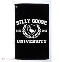 Silly Goose University Funny Meme School Bird Golf Towel thumb 0