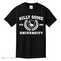 Silly Goose University Funny Meme School Bird Kids T-Shirt thumb 0