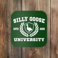 Silly Goose University Funny Meme School Bird Coaster thumb 0