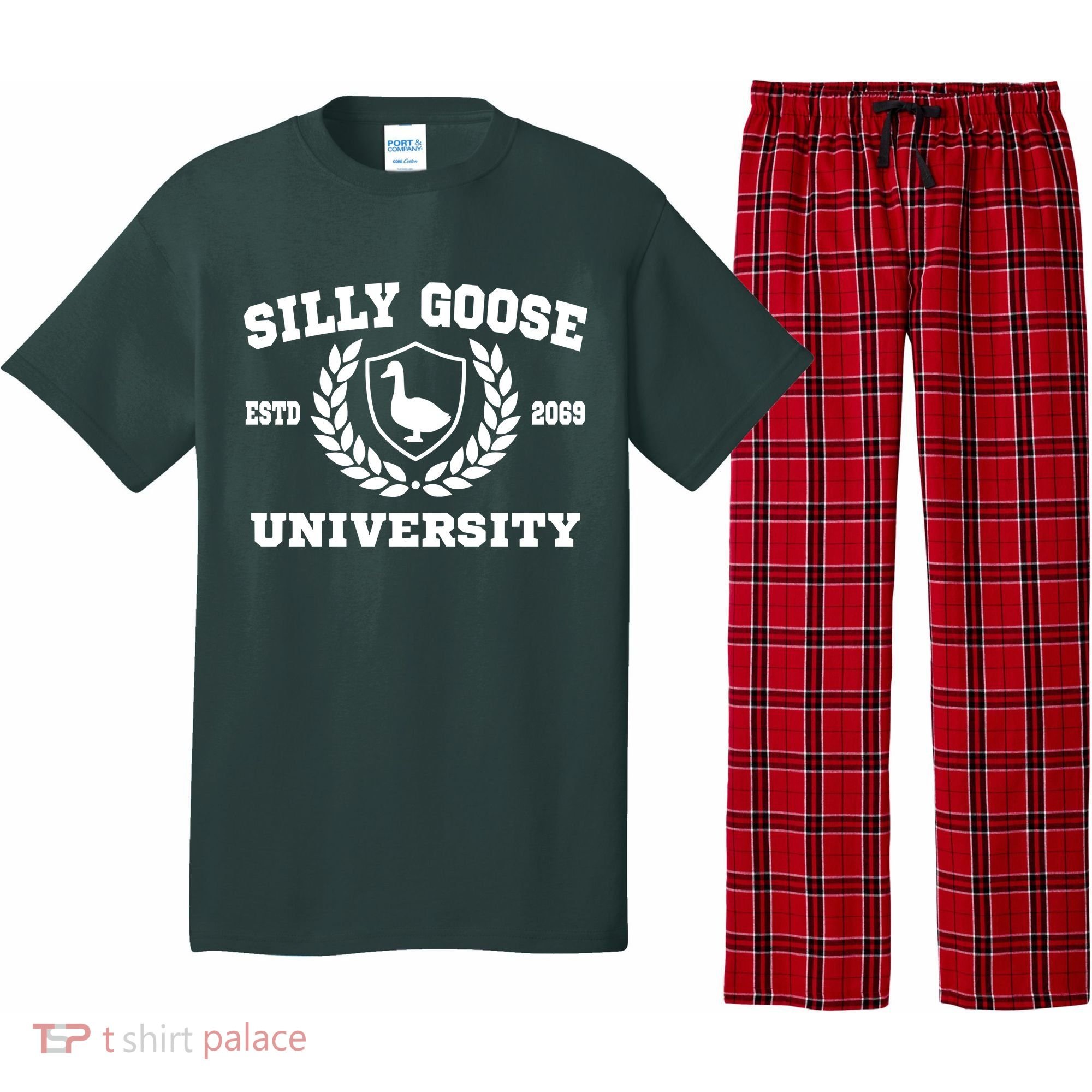 Silly Goose University Funny Meme School Bird Pajama Set