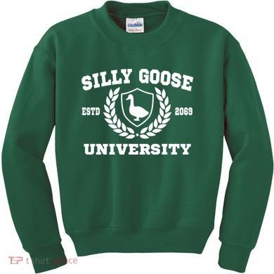 Silly Goose University Funny Meme School Bird Kids Sweatshirt