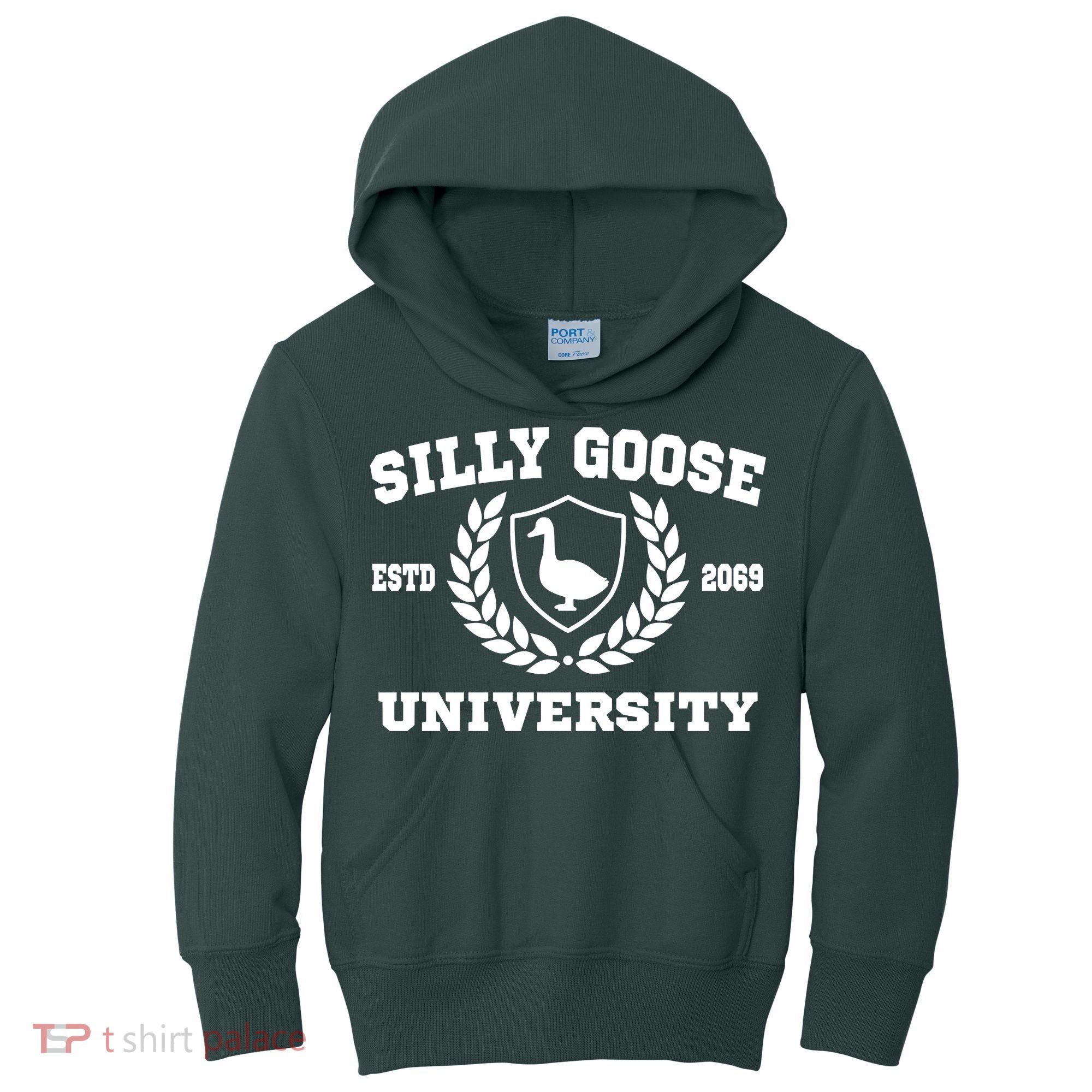 Silly Goose University Funny Meme School Bird Kids Hoodie