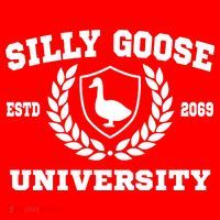 Silly Goose University Funny Meme School Bird Santa Hat thumb 1