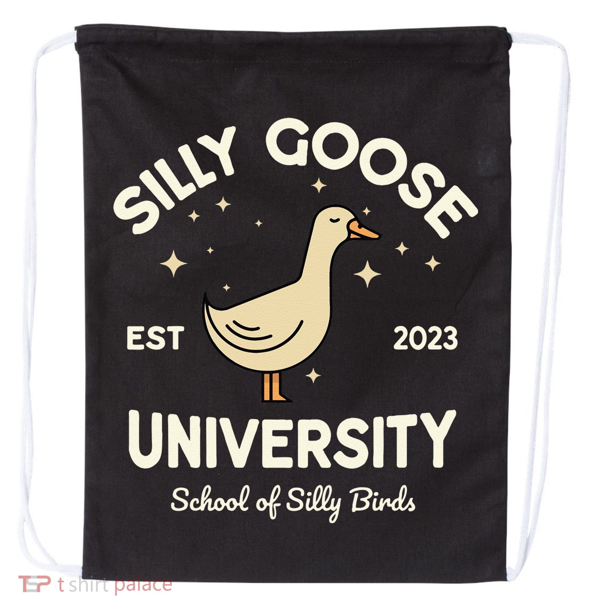 Silly Goose University School Of Silly Birds Sweatshirt Drawstring Bag